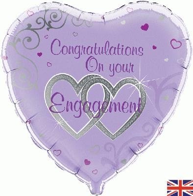 Marriage Foil Balloon Congrats On Engagement 2, The Baggery Sundries UK Ltd Marriage Foil Balloon Congrats On Engagement 2