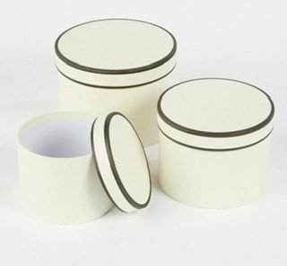 Round Couture Hat Boxes - Cream, The Baggery Sundries UK Ltd Round Couture Hat Boxes - Cream