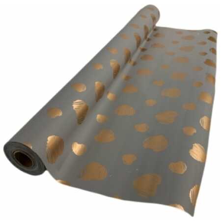 Grey Deluxe Flower Wrap with Gold Hearts