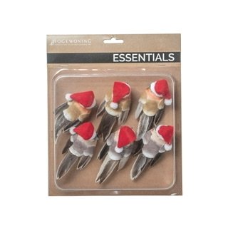 Christmas - birds on clips 9cm, The Baggery Sundries UK Ltd Christmas - birds on clips 9cm