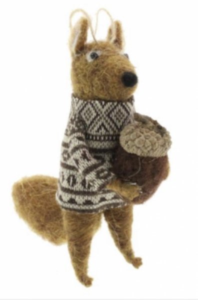 Christmas felt squirrel with acorn, The Baggery Sundries UK Ltd Christmas felt squirrel with acorn