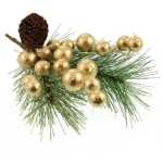 Christmas Glittered Berry Pick - Gold
