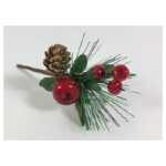 Christmas Pick - Red Apple, Berry & Pine Cone