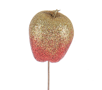 Christmas - Glitter apple pick red