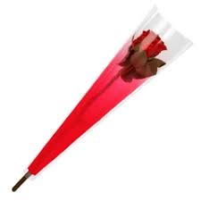 Single Rose Cellophane Sleeve - Red, The Baggery Sundries UK Ltd Single Rose Cellophane Sleeve - Red