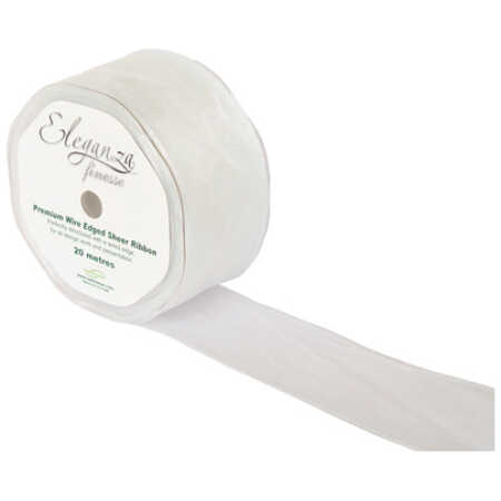 50mm Organza Ribbon - White