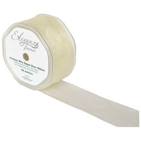 50mm Organza Ribbon - Ivory