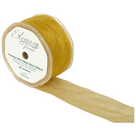 50mm Organza Ribbon - Gold
