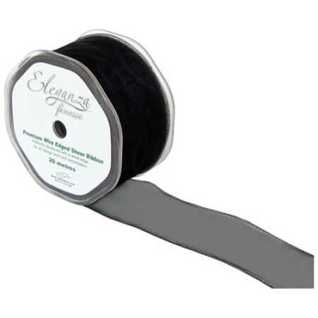 50mm Organza Ribbon - Black