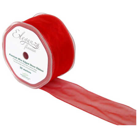 50mm Organza Ribbon - Red