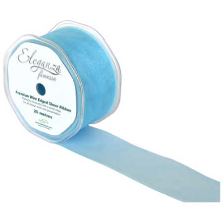 50mm Organza Ribbon - Light Blue