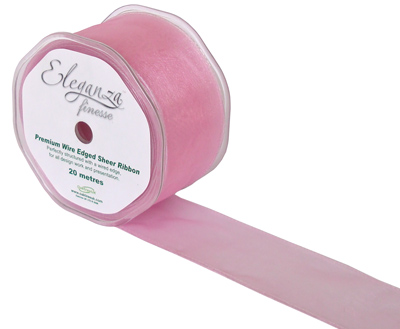 50mm Organza Ribbon - Fashion Pink, The Baggery Sundries UK Ltd 50mm Organza Ribbon - Fashion Pink