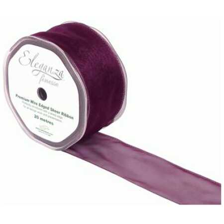 50mm Organza Ribbon in Aubergine