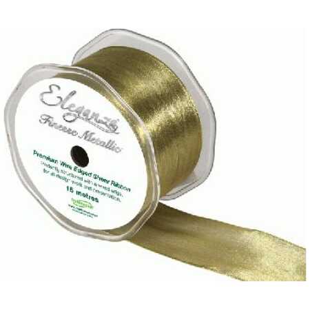 50mm Organza Ribbon - Metallic Gold