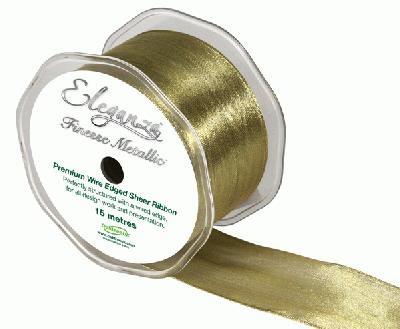 50mm Organza Ribbon - Metallic Gold, The Baggery Sundries UK Ltd 50mm Organza Ribbon - Metallic Gold