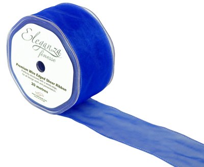 50mm Organza Ribbon - Royal Blue, The Baggery Sundries UK Ltd 50mm Organza Ribbon - Royal Blue
