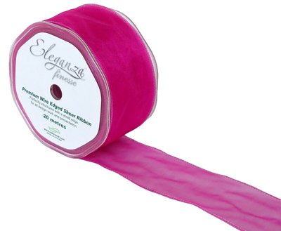 50mm Organza Ribbon - Hot Pink