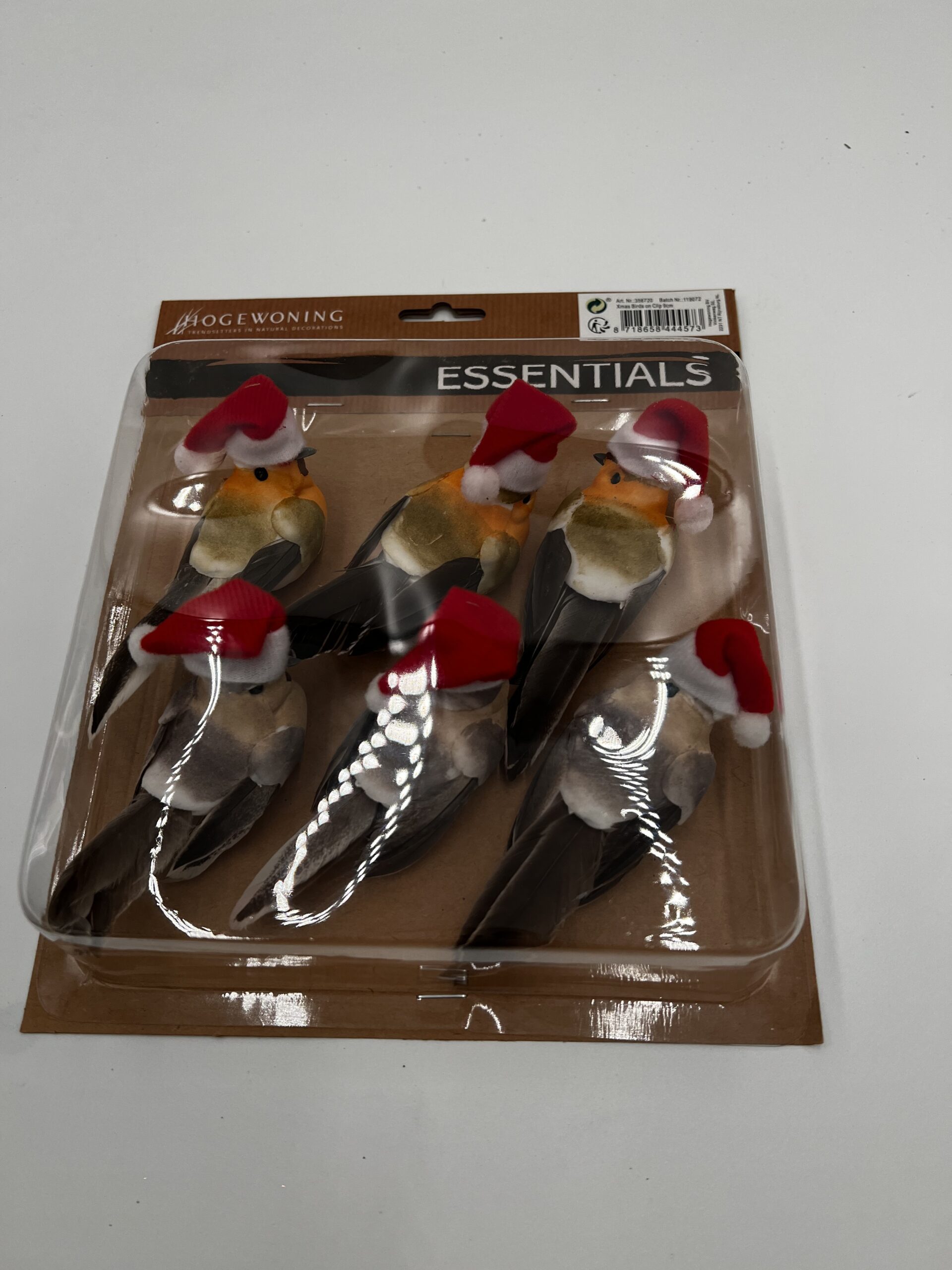 Christmas - Birds On Clips 9cm, The Baggery Sundries UK Ltd Christmas - Birds On Clips 9cm