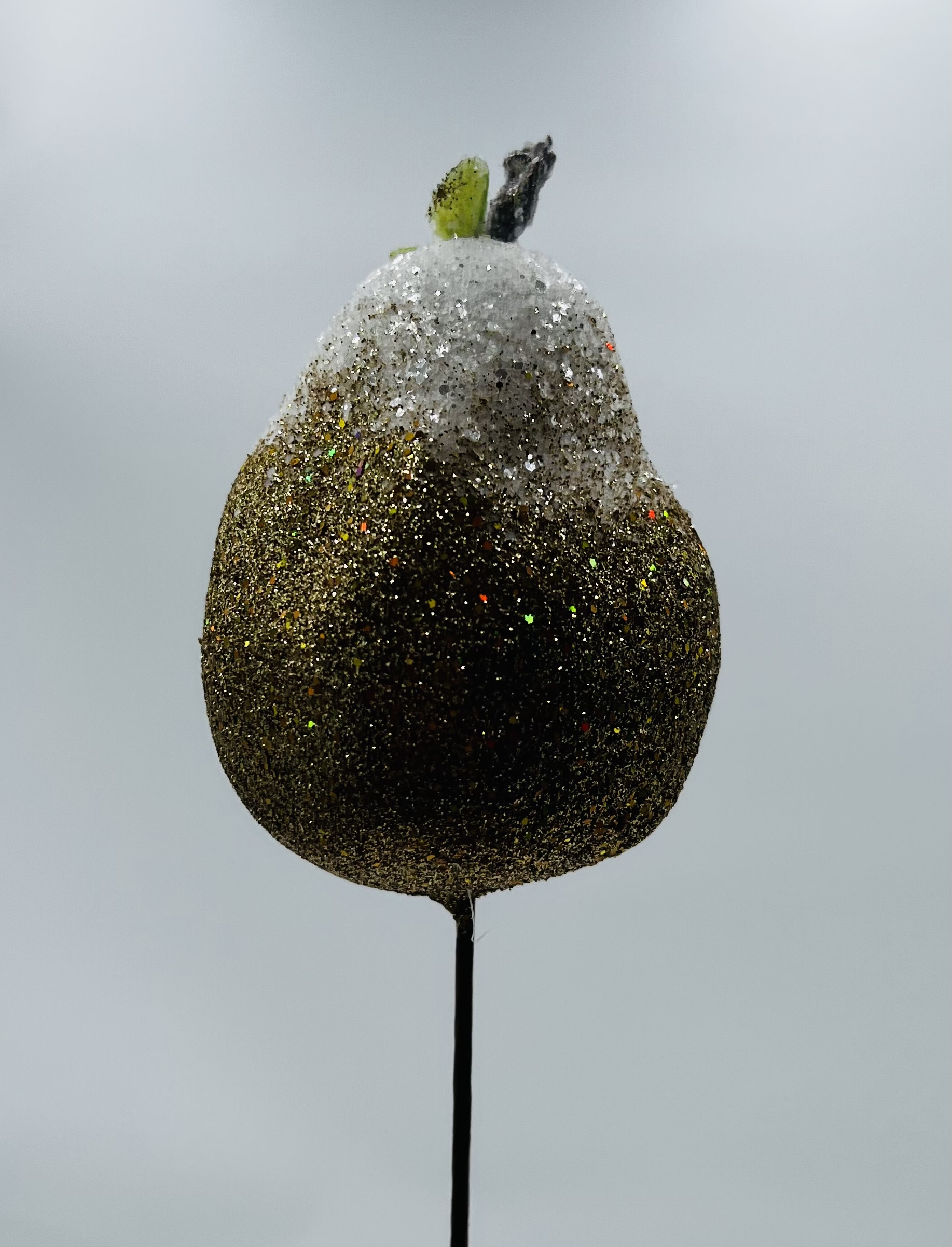 Christmas - Glitter Pear Pick White, The Baggery Sundries UK Ltd Christmas - Glitter Pear Pick White