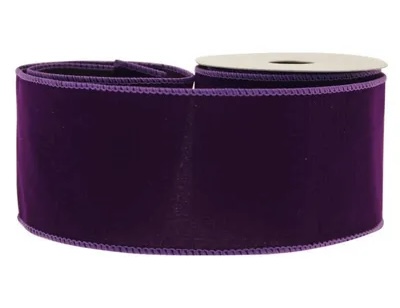 Christmas Velvet Ribbon - Purple, The Baggery Sundries UK Ltd Christmas Velvet Ribbon - Purple