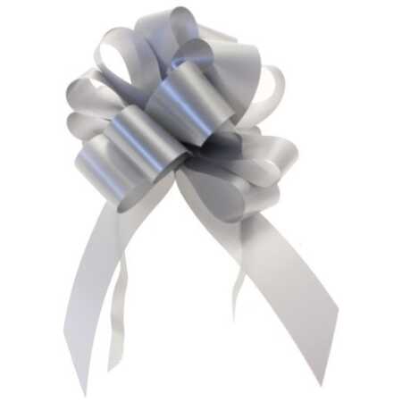 Poly Ribbon Pull Bow - Silver