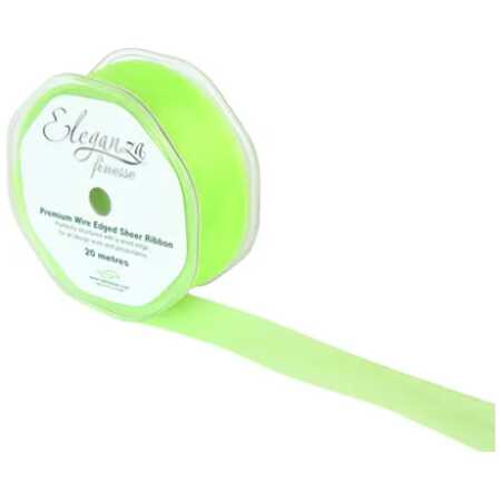 32mm Lime Green Organza Ribbon