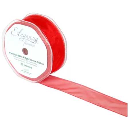 32mm Red Organza Ribbon