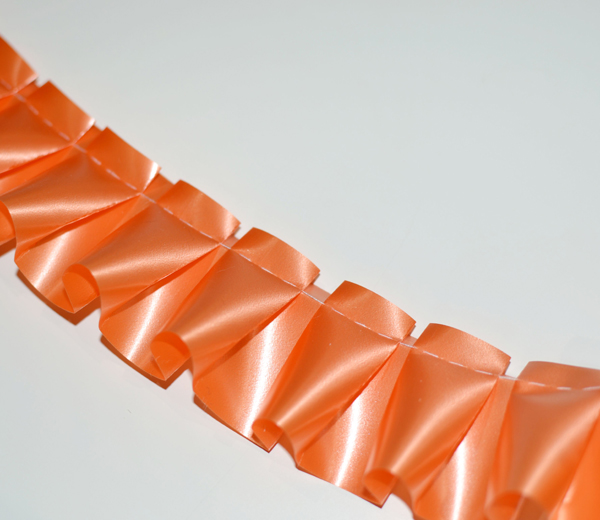 Pleated Ribbon - Orange, The Baggery Sundries UK Ltd Pleated Ribbon - Orange