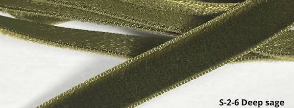 Sage Green Velvet Ribbon 15mm x 20m, The Baggery Sundries UK Ltd Sage Green Velvet Ribbon 15mm x 20m