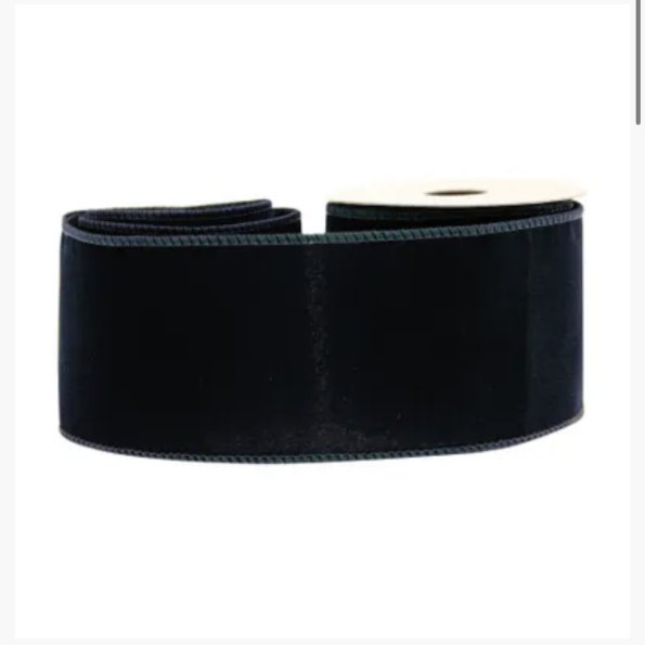 Christmas Velvet Ribbon - Black, The Baggery Sundries UK Ltd Christmas Velvet Ribbon - Black