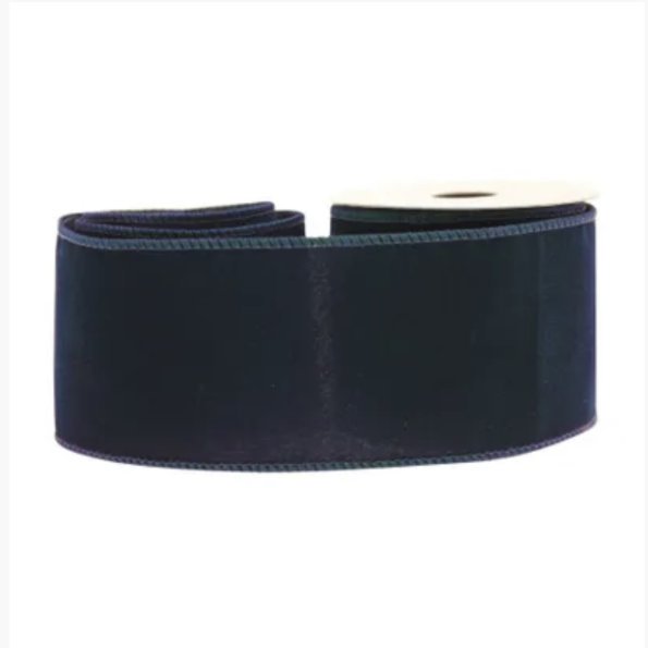 Christmas Velvet Ribbon - Navy, The Baggery Sundries UK Ltd Christmas Velvet Ribbon - Navy