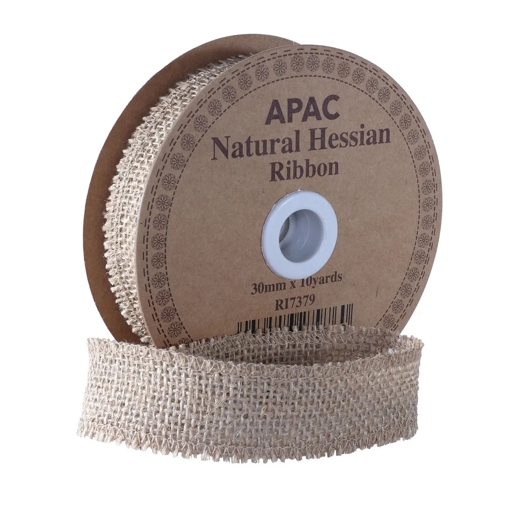Hessian Ribbon - 50mm, The Baggery Sundries UK Ltd Hessian Ribbon - 50mm