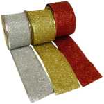 Christmas Glitter Ribbon,  Assorted