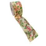 Christmas Holly Ribbon, with wire edge