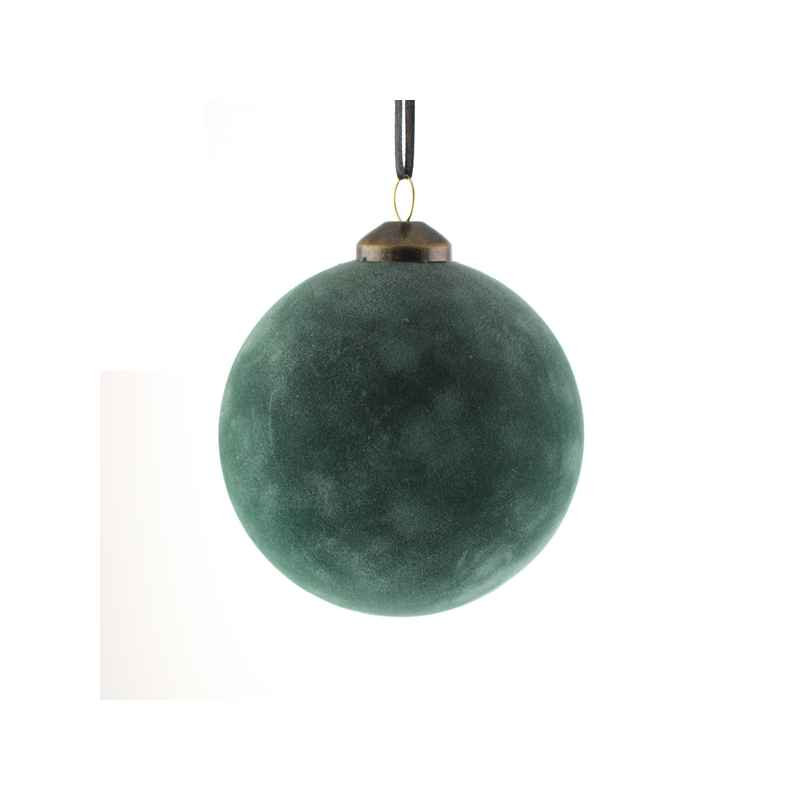 8cm Flocked Hanging Ball - Blue/Green, The Baggery Sundries UK Ltd 8cm Flocked Hanging Ball - Blue/Green