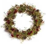 38cm Dried Flower Wreath with Pinecone & Ruscus Green