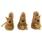 8cm Assorted Fabric Squirrel with Clip