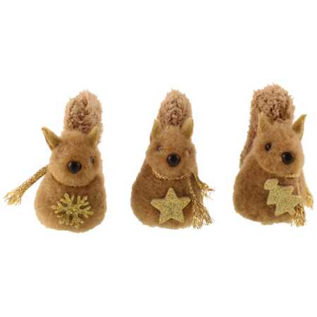 8cm Assorted Fabric Squirrel with Clip