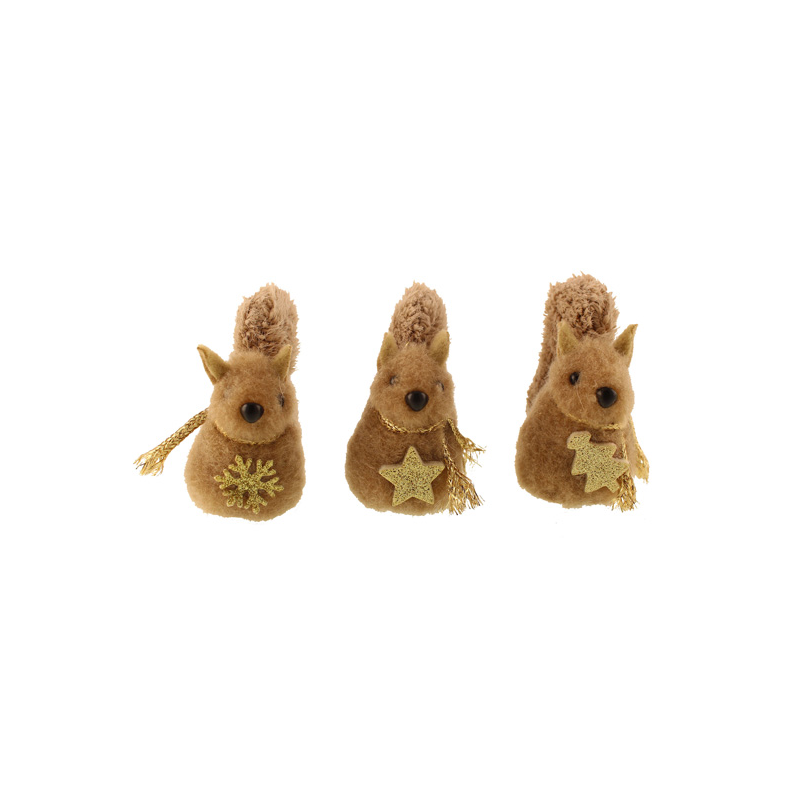 8cm Assorted Fabric Squirrel with Clip, The Baggery Sundries UK Ltd 8cm Assorted Fabric Squirrel with Clip
