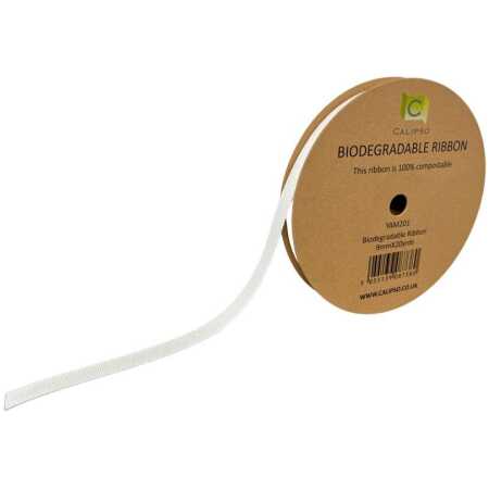 White Biodegradable Ribbon 9mm