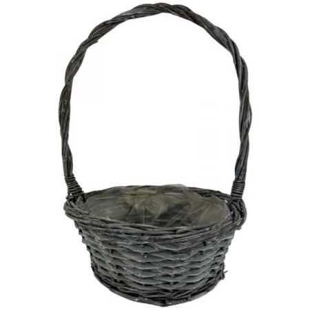 Grey Willow Handled Basket 20cm