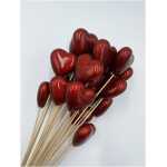 Valentine's Red Metallic Heart Pick
