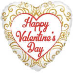 Valentines Foil Balloon Gold