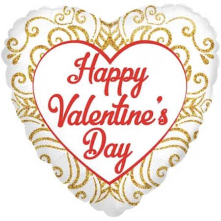 Valentines Foil Balloon Gold