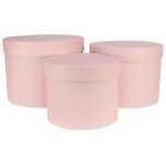 Pale Pink Hat Box (Set of 3) (Largest - D19 x H14.4cm)