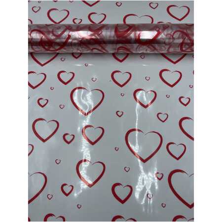 Valentine's Large Red Hearts Cellophane