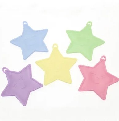 Assorted Pastel Star Shape Weights, The Baggery Sundries UK Ltd Assorted Pastel Star Shape Weights