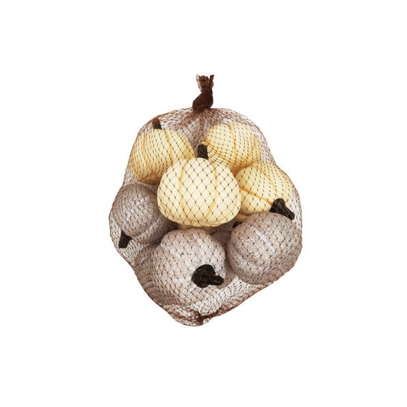 Artificial 10 x Grey/Stone and Cream Pumpkin Fruit Assortment, The Baggery Sundries UK Ltd Artificial 10 x Grey/Stone and Cream Pumpkin Fruit Assortment