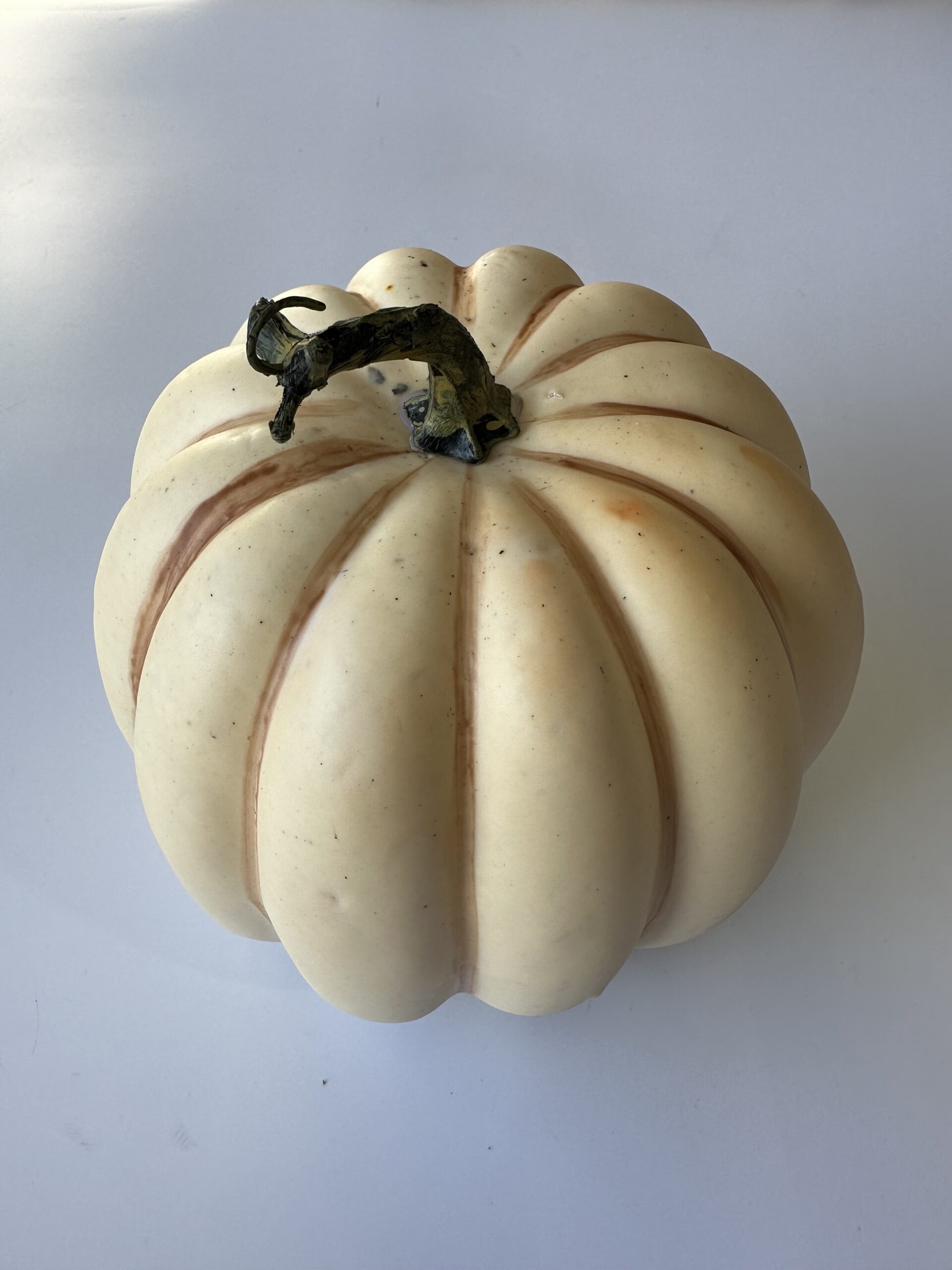 Artificial Autumn 19cm Cream Pumpkin