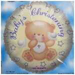 Baby Foil Balloons On Christening Bear